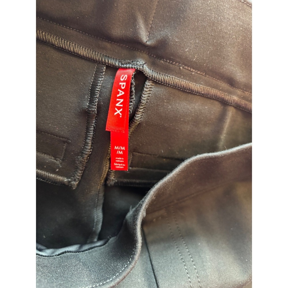SPANX Hi-Rise Straight Leg Pull-On Pants Size Medium Black Ponte MSRP $158 - Picture 2 of 7
